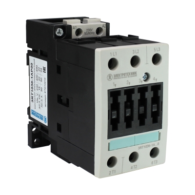 3RT1036-1AP00,3-пол.,50A,AC-3,22кВт/400V,230V AC,50/60Гц,типоразмер S2,винтовые клеммы,IP20 (ЭТ)