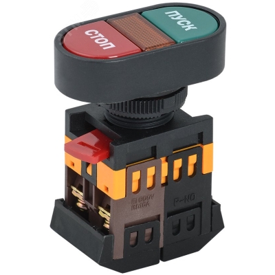 Кнопка APBB-22N Пуск-Стоп с подсветкой неон 1з+1р 240В BBD11-APBB-K51 IEK