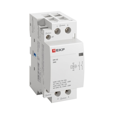 Контактор модульный КМ 32А 2NО (2 мод.) km-2-32-20