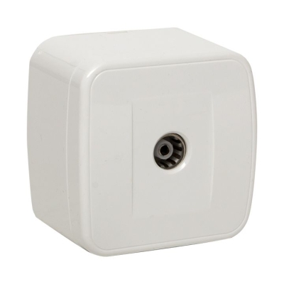 Минск Розетка TV 1-местная ОП 75Ом 5-862МГц белая EKF Basic(кр.1шт)