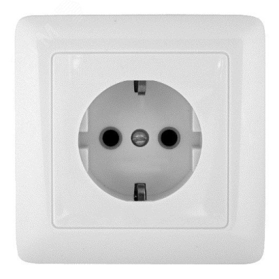 Розетка 1-м СП 1мод. Хит 16А IP20 250В с заземл. без защ. шторок бел. SE RS16-134-B