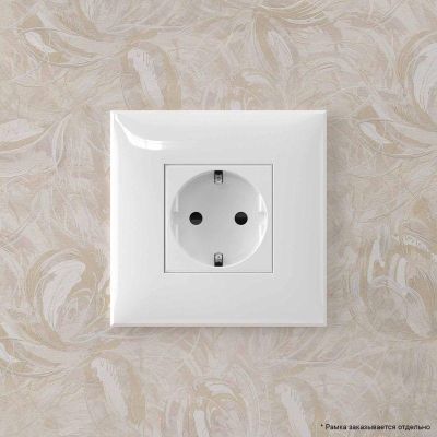 Розетка 1-м СП 2мод. Avanti "Белое облако" 16А IP20 2P+E защ. шторки бел. 4400003
