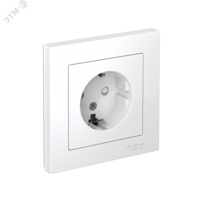 Розетка 1-м СП AtlasDesign 16А IP20 с заземл. защ. шторки в сборе бел. SE ATN000144