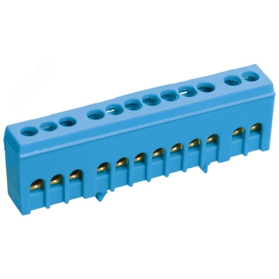 Шина N "ноль" в корп изол на DIN-рейку ШНИ-6х9-10-К-С YNN10-69-10KD-K07