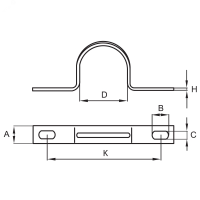 Скоба крепежная двухлапковая d32мм метал. оцинк. 53359