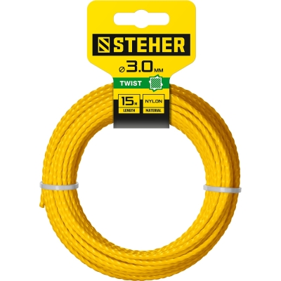 STEHER ВИТОЙ КВАДРАТ, 3.0 мм, 15 м, леска для триммера (75020-3.0)