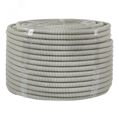 Труба гофрированная ПВХ d16мм с протяжкой сер. Plast PROxima tg-z-16