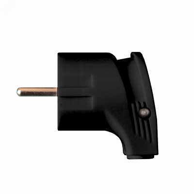 Вилка угловая с заземлением черная 16А 250В А0105