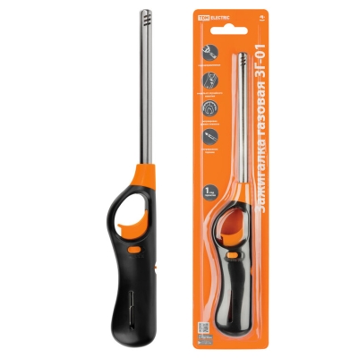 Зажигалка газовая с пьезоэлементом ЗГ-01, регул. уров. плам., многоразовая заправка, SQ2511-0001