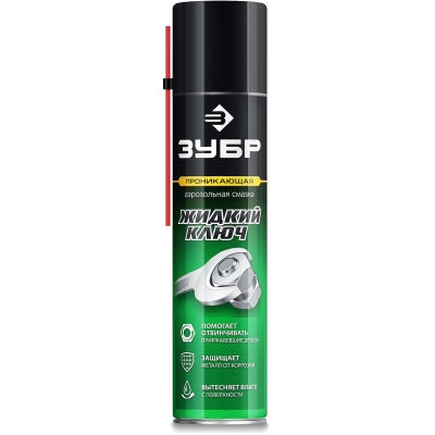 ЗУБР Жидкий ключ 400 мл, Проникающая аэрозольная смазка, ПРОФЕССИОНАЛ (41446)